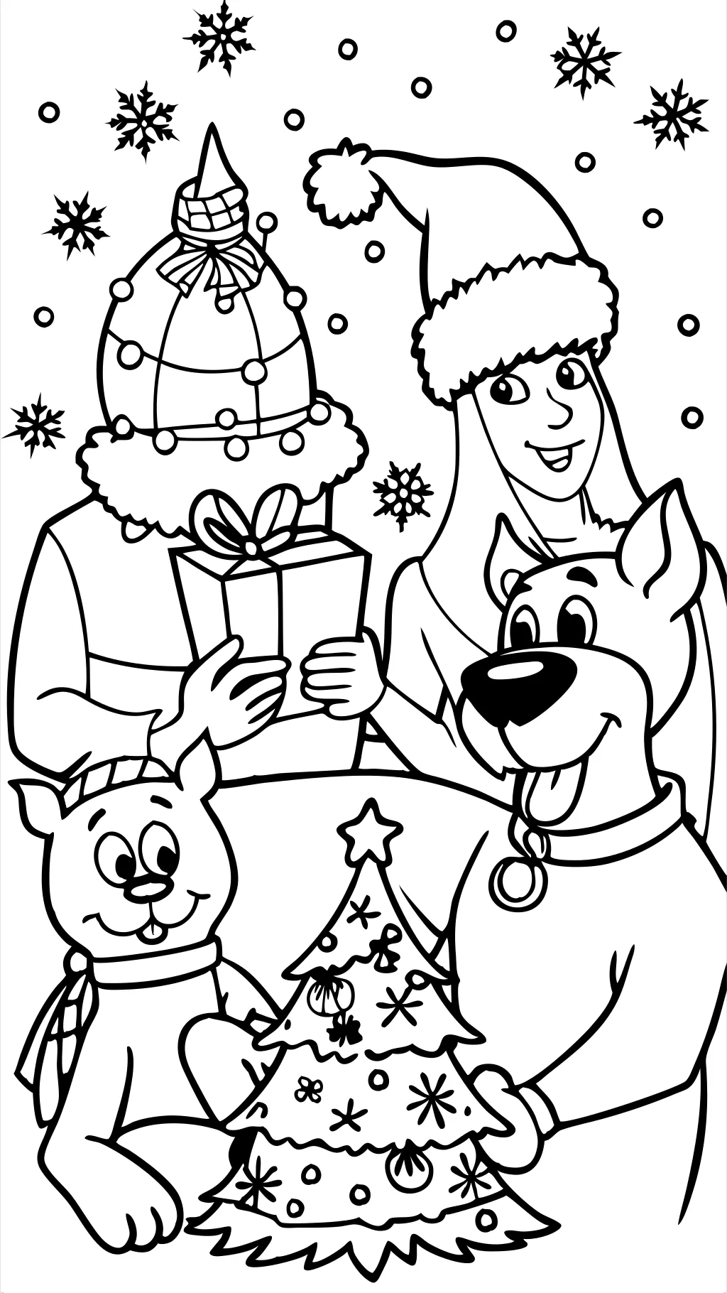 Scooby Doo para colorear de Navidad